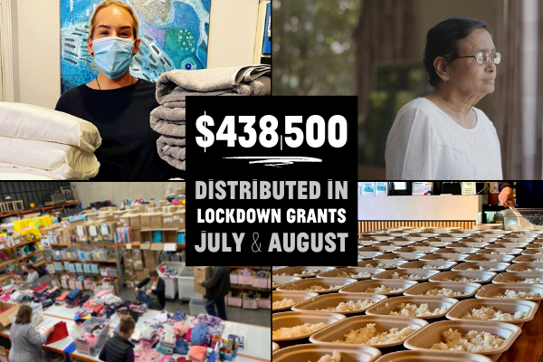 $438,500 Distributed in lockdown grants July & August